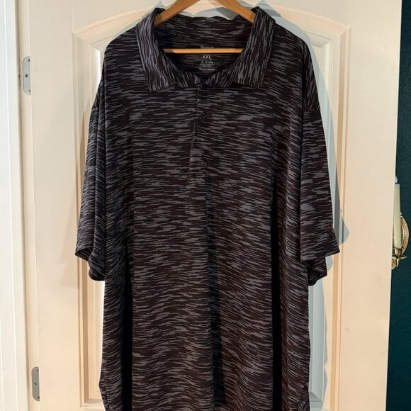 Reebok Speedwick Performance Polo | Size 6XL | Black/Grey Space-Dye | Excellent - Picture 1 of 4